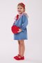 My Little Girl's Tulle Collar Detailed Denim Dress - Blue - 6