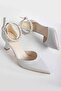 Women's Ankle-Strapped Satin Material Heeled Shoes - 3
