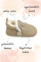 Ribbed Brown Knitwear, Plush Lined, Non-Slip Sole, Elastic Baby Booties, Home Boots, Slippers - 7