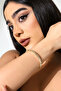 Gold Color Ajda Model Serrated Design Modern Clamp Bracelet Lrn029