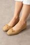 Fiora Checkered Mink Bowknot Wooden Bead Detailed Ballerinas - 2