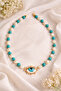 Real Pearl and Turquoise Natural Stone Necklace Designed with Enamel Eye-Shaped Pendant for Evil Eye Protection - 2