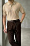 Men's Old Money Stripe Textured Short Sleeve Polo Collar T-Shirt - 2