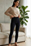 Black Seamless Leggings High Waist Gathering Seamless Breathable Stretchy - 6