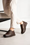 Raven Genuine Leather Brown Men's Casual Sneaker with Ribbed Detail and Laces - 4