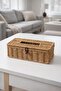Handmade Rattan Napkin Holder Box with Lid, Paper Desktop Napkin Holder