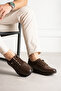 Hero Genuine Leather Brown Men's Casual Sneaker Shoes with Elastic Ankle Detail - 3