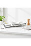 Arabic-Inspired Serving Bowl Set – 3PCS Round 13cm White Porcelain Bowls with Metal Stand - 5