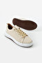 Atlas Genuine Leather Beige Men's Classic Lace-Up White Thick Sole Casual Sneaker - 5