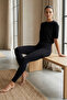 Black Seamless Leggings High Waist Gathering Seamless Breathable Stretchy - 4