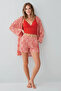 Women's Red 3-Piece Shorts Bralet Dressing Gown Set (Arnetta 3614) - 2