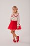 Girl's Cherry Patterned Shirt and Tutu Skirt 2-Piece Set (Buckle Included)