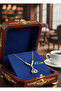 316L Silver Color Steel Chain Zircon Stone Gingko Leaf Model Detailed Necklace - 2