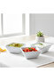 SQU 3PCS Square Porcelain Bowl Set – 12cm White Snack & Serving Bowls for Daily Use - 3