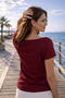 Women's Knitwear Blouse Claret Red Short Sleeve Batwing Sleeve Sausage Collar Boat Neck Casual Soft Stylish - 3