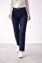 True Women's Dark Blue High Waist Lycra Trendy Mom Jean - 2
