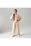 Girl's Cotton Beige Printed T-Shirt and Pants Set - Loose Fit Comfortable Set - 4