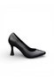 Genuine Leather Black Women's Heeled Stiletto Shoes - 2