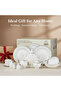 VERA 47Pc Bone China Dinnerware Set - White with Platinum-Silver Rim| Perfect for 8 Persons - 6