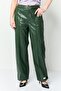 Women Regular Fit Solid Straight Leg Pants, Army Green