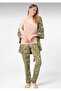 Women's 3-Piece Dressing Gown Set with Rope Straps, Floral Pattern and Lace Detail