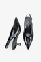Taolas Women's Heeled Pointed Toe Shoes - Black Patent Leather - 4