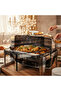 Stainless Steel Roll Top Chafing Dish 9 L without Window (1/1 GN) - Rectangular Silver - 2