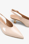 Taolas Women's Heeled Pointed Toe Shoes - Beige Patent Leather - 5