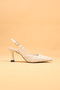 Women's Thin Heeled Straw Embroidered Evening Dress Shoes Heeled Shoes - 5