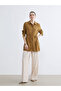 Khaki Patterned Women's Shirt Tunic - 2