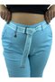 Plus Size Belted High Waist Skinny Leg Women's Trousers - 2