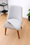 Chair Cover-Large Oval Lycra Sand Pattern Chair Cover Washable Elastic Kitchen Chair Cover - 3