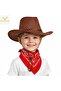 Children's Cowboy Hat Brown &amp;   Red Bandana Set - 2