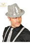 Disco Star Silver Sequined Fedora Hat Adult Size - 2