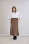 Elegant Solid Color Soft Slit No-Show Comfortable Cut Sporty Flared Plus Size Women's Skirt
