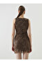 Trendlucky with a Difference Oval Neckline Leopard Print Mini Dress - 4