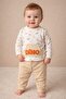 Dino Embossed Printed Baby Boy Set with Pocket Detail