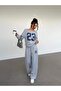 Women's 23 Printed Boat Neck Straight Leg Jogger Top and Bottom Tracksuit Set - 5