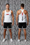 Ufc Printed Men's Stringer Athlete Tank Top and Custom Jersey Fabric Retro Varsity Shorts Set