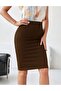 Plus Size High-Waisted Lycra Mini Length Pencil Skirt - 2