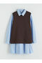 Ozmarka New Season Crew Neck Striped Girls' Dress and Undershirt