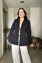 Pleated Blazer Jacket with Waist Belt - 4