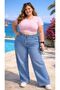 Cool Fit High Waist Elastic Wide Leg Stretchy Lycra Jeans - 3