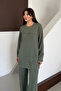 Oversize Metal Snap Detailed Asymmetrical Cut Modal Hijab Set 1187 - 4