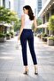 Women's High-Waisted Pleated Tapered Carrot Trousers - 4