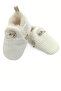 Corduroy Ecru Knitwear, Plush Lined, Non-Slip Sole, Elastic Baby Booties, Home Boots, Slippers - 4