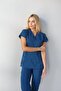 Petrol Blue Stretch Fabric Nurse Doctor Uniform Unisex Surgical Scrubs Set - 4