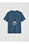 Giyçık Store Den Navy Blue Regular Fit Snoopy Printed Men's Pajama Set - 4