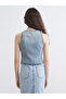 Gencc Quality Kayık Collar Women's Jean Vest - 5