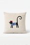 Voila Collection Cat Embroidered Throw Pillow Cover